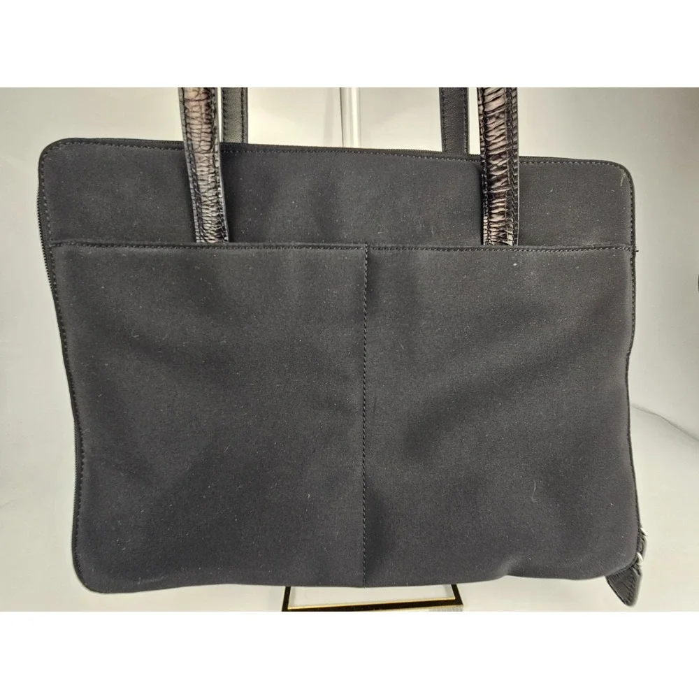 Brighton Matilda Organizer Tote Black Croc Trim‎ Bag w Box Dustbag Charm
